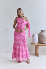 In My Heart Off-Shoulder Maxikleid Rosa