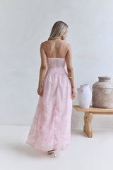 Cloud Kissed Paths Trägerloses Maxikleid Pink