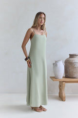 Wärme der Liebe Maxikleid Salbei