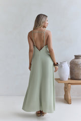 Wärme der Liebe Maxikleid Salbei