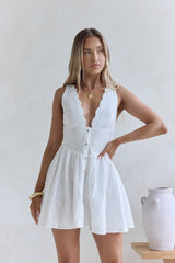 Country Rose besticktes Minikleid in Weiß