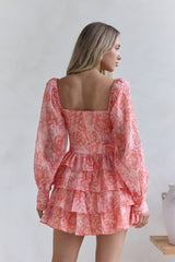 Amber Trails Langarm-Minikleid Rosa