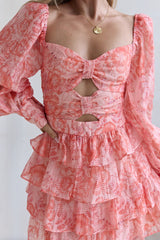 Amber Trails Langarm-Minikleid Rosa