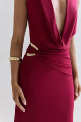 Kiss Journeys Neckholder-Maxikleid Burgund