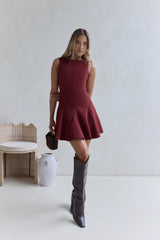Wistful Bloom Minikleid Burgunderrot