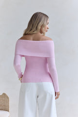 Dreamwave Off-Shoulder Stricktop Rosa