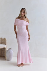 Sea And Selfies schulterfreies Maxikleid Pink