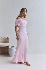 Sea And Selfies schulterfreies Maxikleid Pink