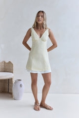 Picknick-Perfekt-Minikleid Gelb