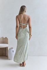 Far And Away Mesh Maxi-Kleid Salbei