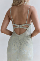 Far And Away Mesh Maxi-Kleid Salbei