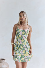Süßes Zitrin-Minikleid Grün