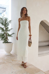 Goddess Blessings trägerloses Maxikleid Creme