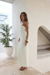 Goddess Blessings trägerloses Maxikleid Creme