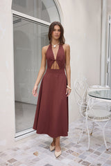 Sands Of Splendor Halter Maxi Kleid Braun