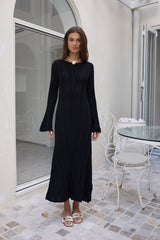 Love On Holidays Langarm Maxikleid Schwarz