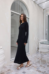 Love On Holidays Langarm Maxikleid Schwarz