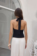 Sandy Skies Neckholder-Top Schwarz