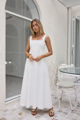 Verträumtes Herz Maxi-Kleid Weiß