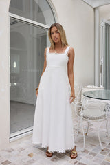 Verträumtes Herz Maxi-Kleid Weiß