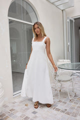 Verträumtes Herz Maxi-Kleid Weiß