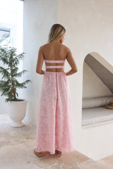 Engelsgleiches trägerloses Maxikleid Rosa