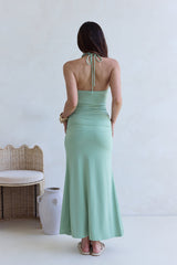 Grünes Maxikleid „From The Heart Halter“