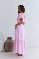 Schmetterlingsflügel Maxikleid Rosa