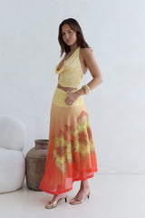 Sunrise Stars Mesh Maxirock Gelb
