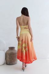 Sunrise Stars Mesh Maxirock Gelb