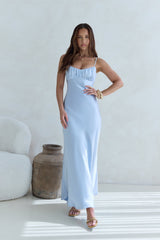 Love And Desire Satin-Maxikleid Blau