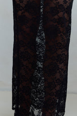 Date In Soho Transparenter Spitzen-Maxirock Schwarz