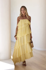 Trägerloses Maxikleid „Drop Of Sun“ in Gelb