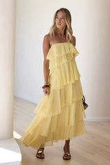 Trägerloses Maxikleid „Drop Of Sun“ in Gelb