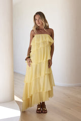 Trägerloses Maxikleid „Drop Of Sun“ in Gelb