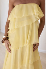 Trägerloses Maxikleid „Drop Of Sun“ in Gelb