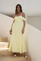 Hidden Treasures schulterfreies Maxikleid Gelb