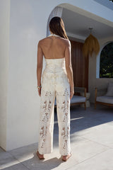 Traum-Spitzen-bestickte Hose Creme