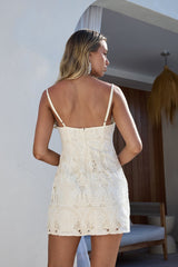 Dream Lace Besticktes Minikleid Creme