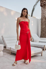 Cool Love Trägerloses Maxikleid Rot