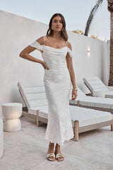 Tropisches Gezeiten Maxikleid Weiß