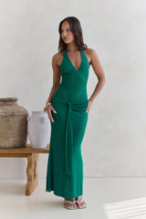 Mesh-Neckholder-Maxikleid „Dive In“ Grün