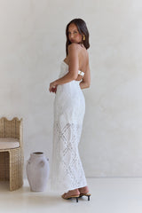 Ocean Air Oasis Trägerloses Maxikleid Weiß