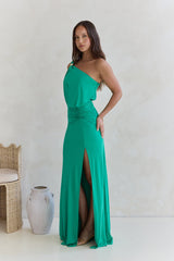 Garden Of Blooms One-Shoulder-Maxikleid Grün