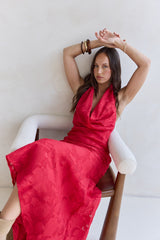 More And More Neckholder Maxikleid Rot