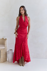 More And More Neckholder Maxikleid Rot