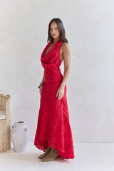 More And More Neckholder Maxikleid Rot