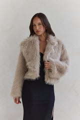 Icy Daze Kunstfelljacke Beige