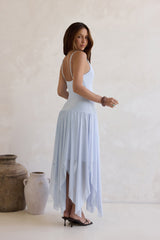 Call Me Later Mesh Maxikleid Blau