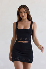Soft Girl Agenda Cropped Top Schwarz
